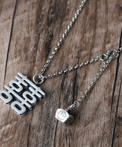 Unique Silk Sterling Silver Double Happiness Lariat Necklace