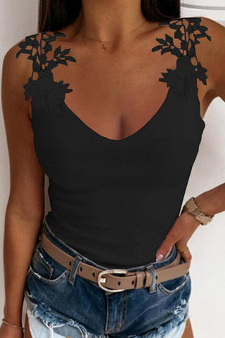 Tops casuales de moda con cuello en V y parches sólidos (4 colores) 
