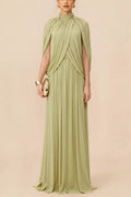 Elegant Cross Ruffle Maxi Dress