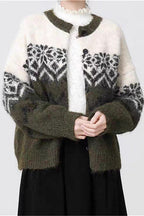 Retro Nordic Snowflake Knit Fair Isle Cardigan
