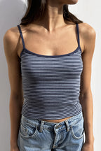 Striped Cropped Casual Cami Top