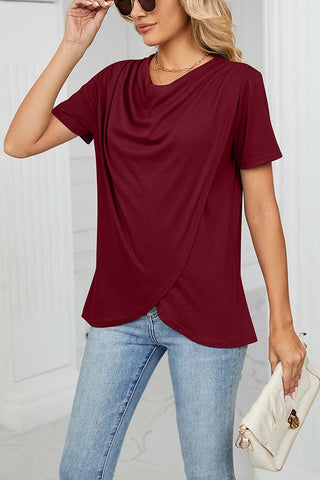Camiseta cruzada con cuello vuelto Something Casual 