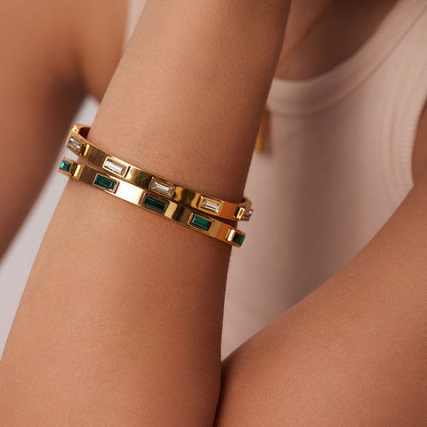 Zirkonia-Brombeer-Kettenarmband 