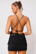 Elegant Ribbed Knit Halter Neck Sleeveless Slim Fit Halter Top