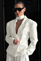 Cinched Waist Short Blazer