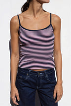 Striped Cropped Casual Cami Top