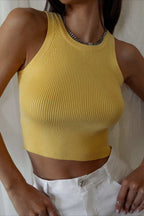 Solid Cropped Knit Top