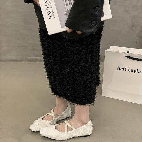 Retro Style Slip On Women Ballet Flats Fashion Elegant Cross Ladies Comfort Soft Sole Mary Jane Shoes