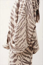 Zebra Print Oversized Street Hoodie
