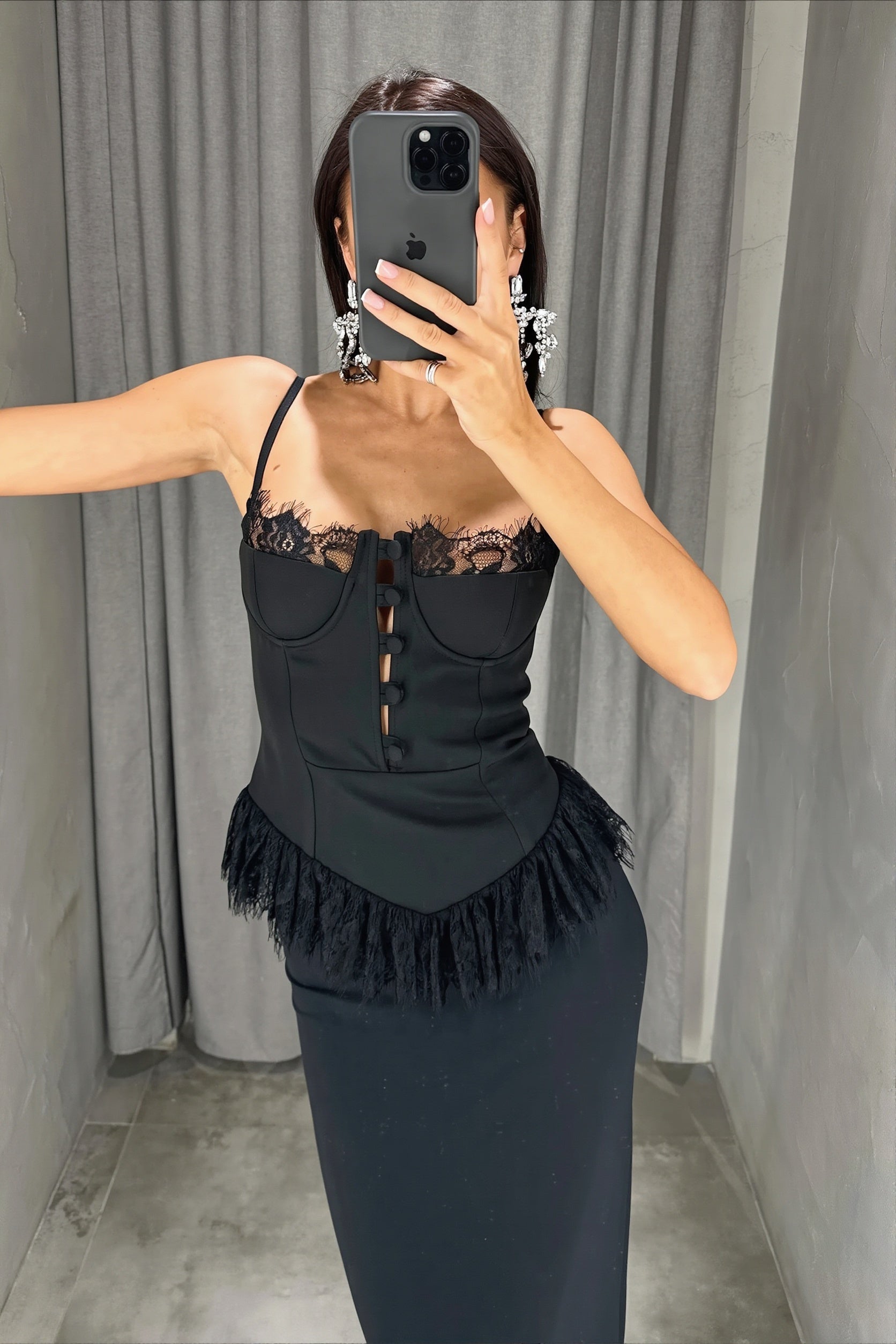 Sheer Lace Trim Cami Top Elegant