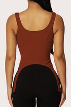 U Neck Zip Back Knit Top