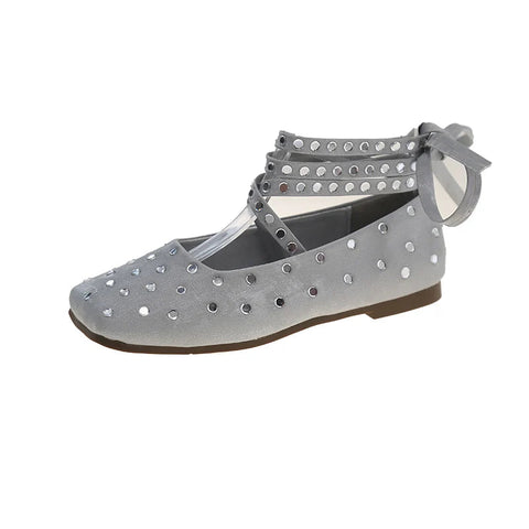 Zapatos planos de punta cuadrada para mujer, zapatos con hebilla elegantes y poco profundos, zapatos de ballet de moda de otoño 2024, zapatos de fiesta para mujer 