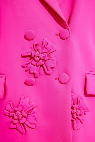 Blazer mit 3D-Blumenmuster und langen Ärmeln 