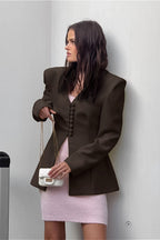 Vintage Waist Fit Blazer Jacket