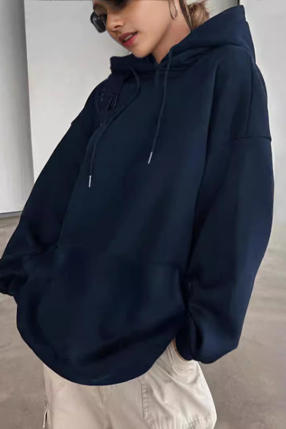 Star Print Loose Fit Pullover Hoodie