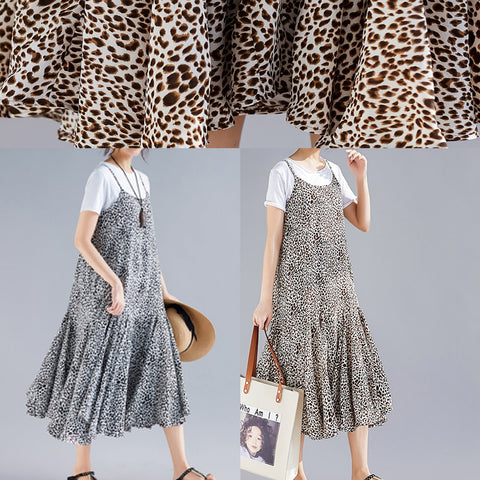 Vestidos de tirantes finos Mu Moda Compras en línea Vestidos florales marrones Verano 