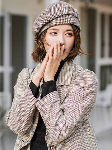 Personality Striped&Plaid Beret Hat