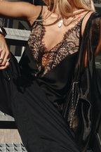 Sexy Lace Patchwork Deep V Neck Cami Top