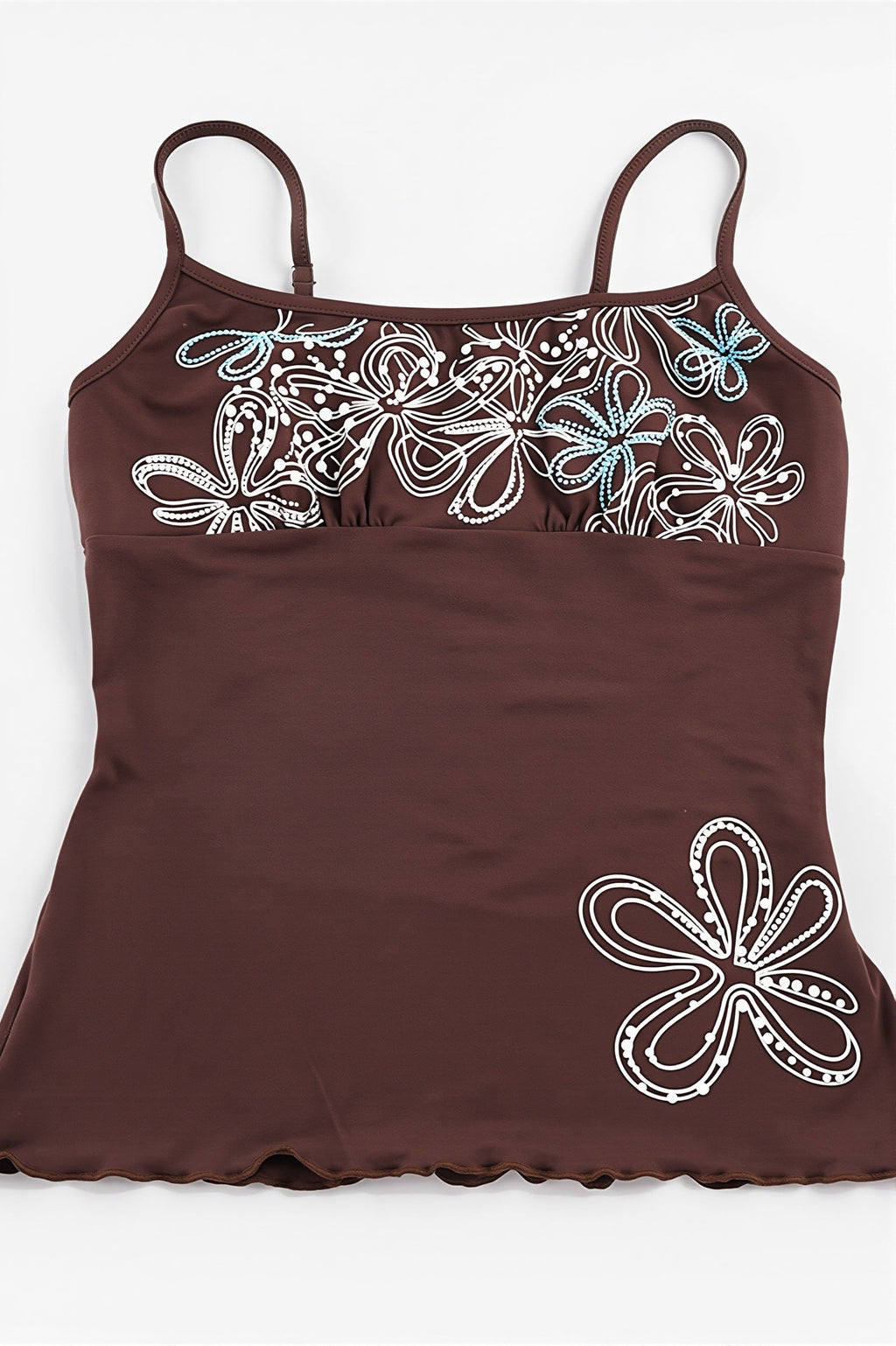 Y2K Retro Floral Print Slim Cami Top