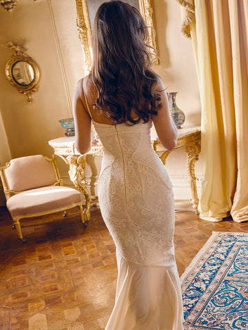 Vestido ajustado de encaje con volantes, plisado, tirantes finos, espalda descubierta, para fiesta de cumpleaños, midi. 