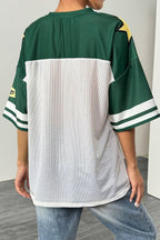 Fashion Loose Street Print Color Block Sporty T-shirt