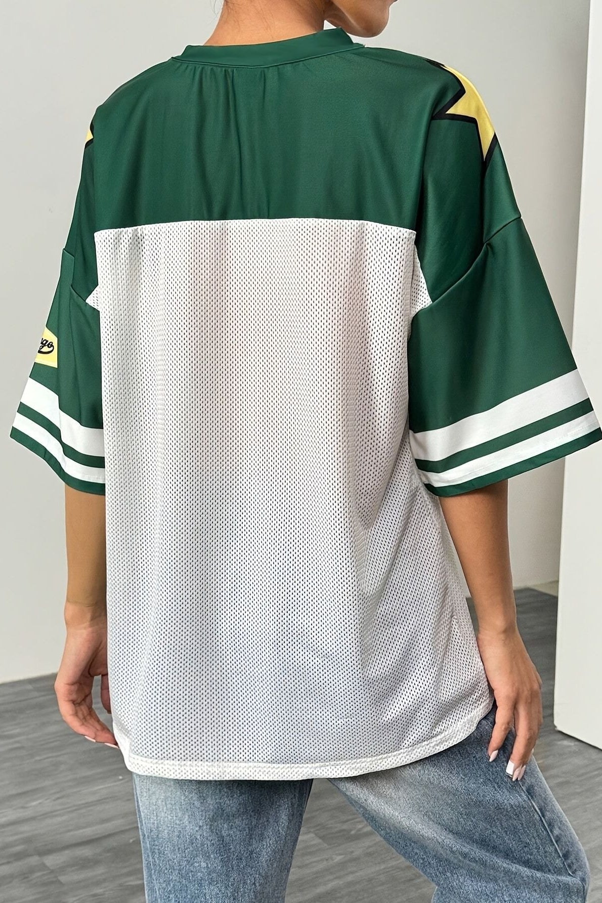 Fashion Loose Street Print Color Block Sporty T-shirt