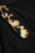 Leopard V Neck Knit Blouse