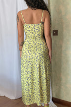 Elegant Floral Split Cami Maxi Dress