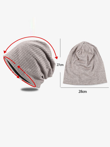 Women Autumn Casual Solid Knitted Soft Hat