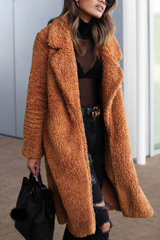 Cárdigan largo de invierno con solapa Chicindress (3 colores) 