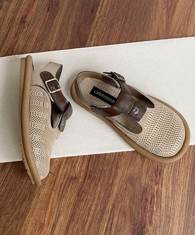 Beige atmungsaktive Mesh 2024 Casual Splicing Wandersandalen 