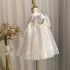 Elegante vestido de primera comunión de malla con flores para bebé, vestido de princesa hinchado para fiesta de niñas pequeñas 