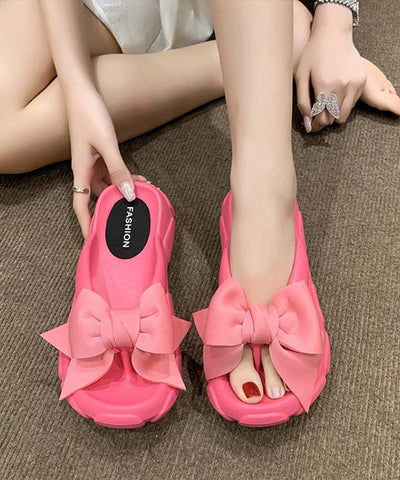 Mode Bogen Spleißen Hausschuhe Schuhe Rose Peep Toe 
