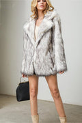 Eco Colorblock Faux Fur Coat