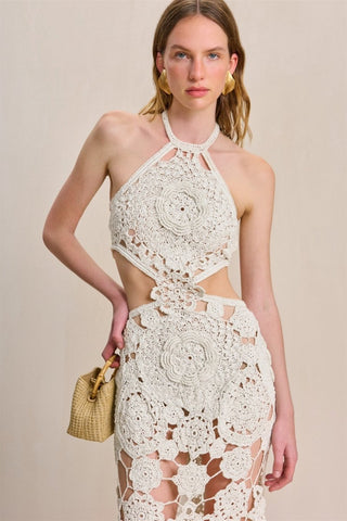 Camille Halterneck Cut-out Knit Maxi Dress