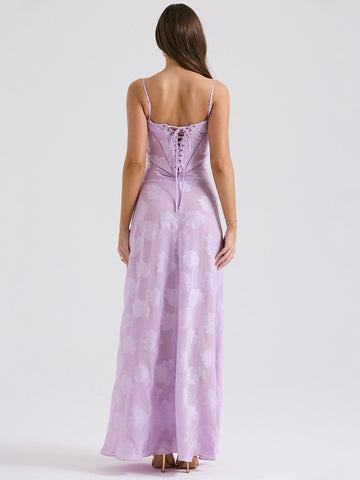 Vestido floral con tirantes finos, espalda descubierta, con cordones, para fiesta de brunch 