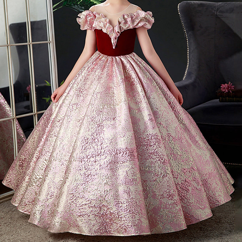 Kleid für die Erstkommunion, festliches Kleid für Mädchen, Prinzessinnenkleid für die Taufe, Kleid mit weitem Saum 