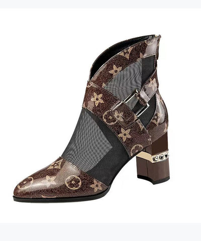 Nuevas botas cortas de malla hueca de moda para primavera y verano. 