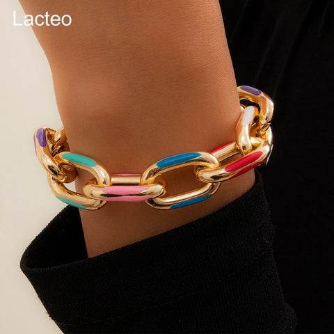 Regenbogen-Gliederarmband und Halskette 