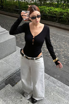 Padded Cut-Out V-Neck One Piece