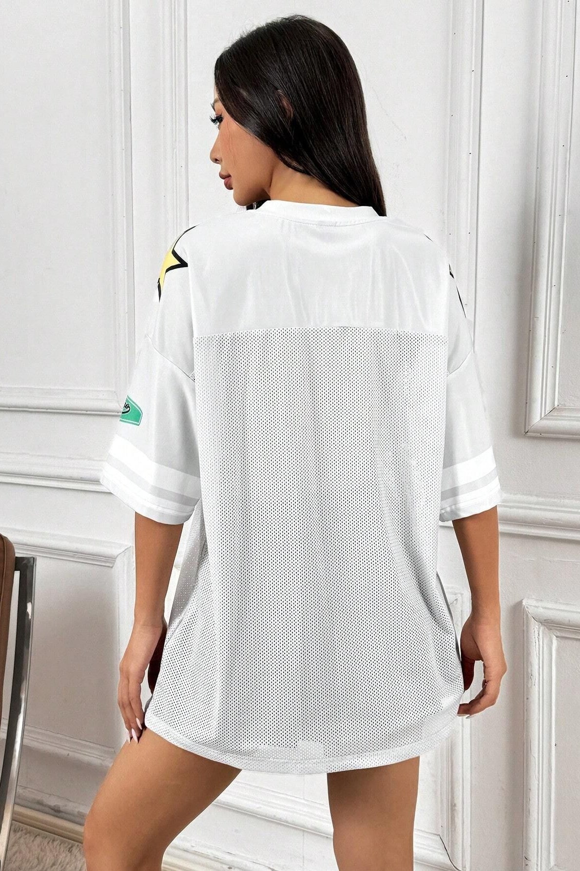 Fashion Loose Street Print Color Block Sporty T-shirt
