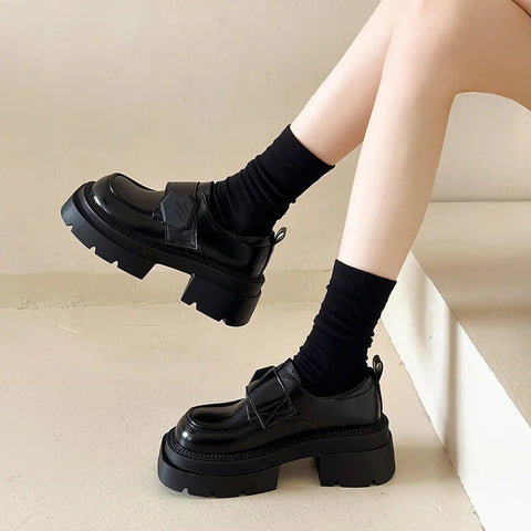 Wohnungen Plattform Loafers Schuhe Frauen Frühjahr Neue Kleid Schuhe Uniform Mode Marke 2024 Designer Weibliche Casual Zapatillas Walking 