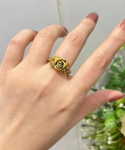 Retro Sterling Silber Overgild Rose Ringe 
