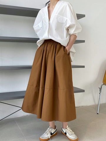 Trendy Fledermausärmel Einfarbige Blusen mit V-Ausschnitt 