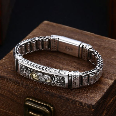 Sterling Silver Fortune Pixiu Wheels Bracelet