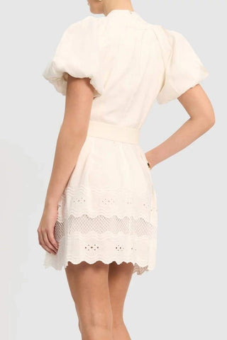 Miranda Embroidered V-neck Mini Dress