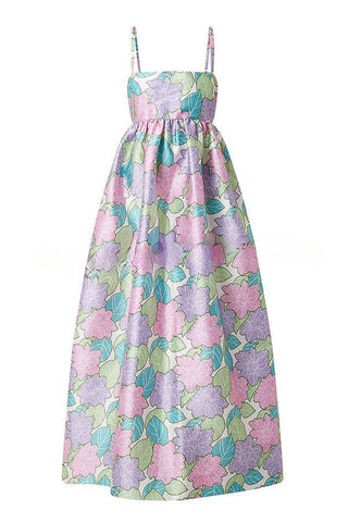 Garden Goddess – A-Linien-Midikleid mit Blumenmuster und Schleife auf der Rückseite 