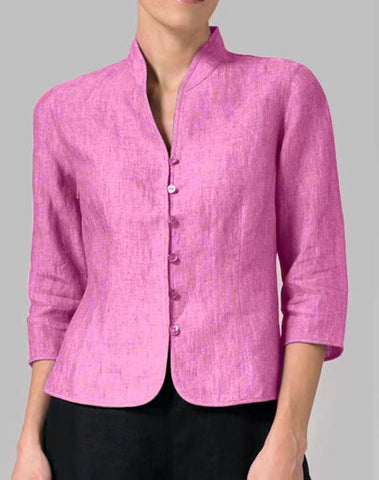 Schlanker, modischer Mantel aus Baumwolle und Leinen 