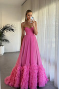 Sweetheart  Sparkle Tulle Ruffles Long Dress