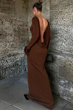 Chic Lace Trim Strapless Two Piece Gown Maxi Dress